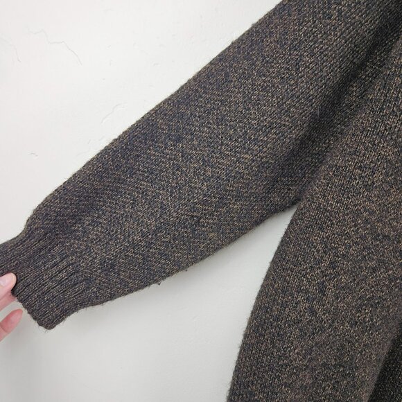 ALPACA FULL ZIP SWEATER Womens XL  Peru ARTE INKA BERFASS Brown Pockets Soft - Picture 9 of 13